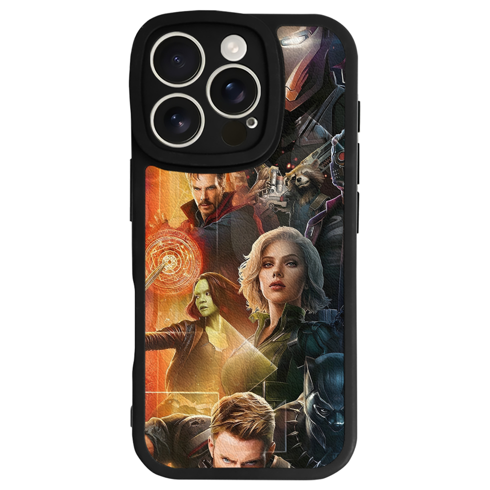 （画像用） アベンジャーズ The Avengers 【iPhone 16シリーズ対応】シリコンスマホケース（レザー調） 材質：シリコン
